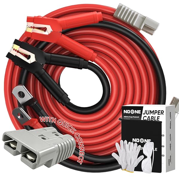 NOONE 0 GAUGE 30 FT HEAVY DUTY JUMPER CABLES – 1000AMP QUICK CONNECT AUTOMOTIVE BOOSTER JUMPER CABLES FOR CAR, SUV AND TRUCK BATTERY – JUMPER CABLES KIT WITH GLOVES, GOGGLES IN CARRY BAG