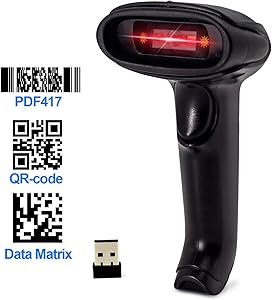 USB 2D Barcode Scanner,Symcode Datamatrix PDF417 QR Code Handheld Reader for Screen and Printed Bar Code Scan, Works with Windows Mac and Linux PC POS