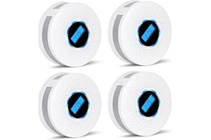 DASINKO Smoke and Carbon Monoxide Detector Combo with Sound Warning and LCD Display Battery Powered CO Smoke Alarm Detector, 4 Pack (AA Battery Not Include)