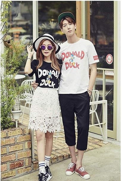 Q1 13ネクタイ デザイン お祝い 夏秋 ペアルック ディズニー ミッキー キャラクター 可愛い 半袖 Tシャツ カップル 男女兼用 Xl ホワイト Tシャツ カットソー 通販 Amazon