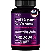 Primal Beef Organ Supplement for Women (Made in USA) Boosted w Shatavari, Maca, Ashwagandha, and Chasteberry - Grass Fed Uterus, Ovary, Liver, Kidney, Heart Bone Matrix, Gotu Kola and Queen Colostrum