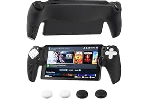 FANPL 【Improved Version Silicone Case for PlayStation Portal Accessories, Soft Protective Cover for PS Portal Skin with 4 Thumb Grips (Black)