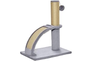 PawHut Cat Tree, 17" Small Cat Tower with Jute Scratching Post, Kitten Climbing Activity Centre, Curved Scratching Board, Dan