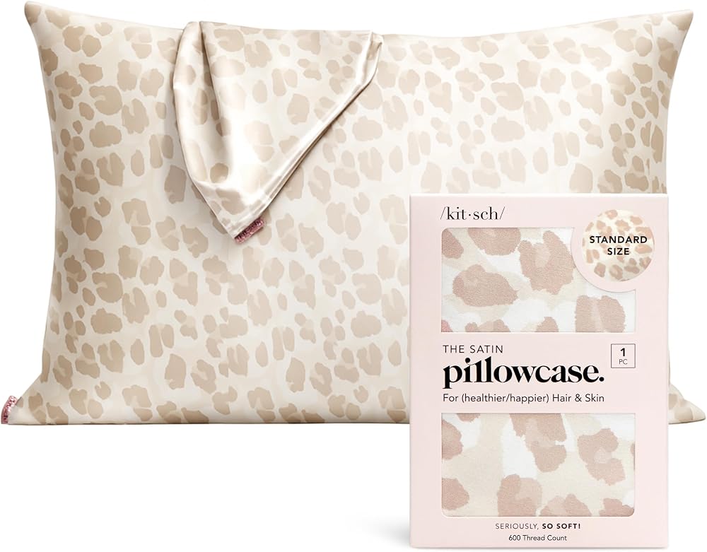 Kitsch Satin Pillowcase with Zipper Leopard 48x66 cm Standard Size