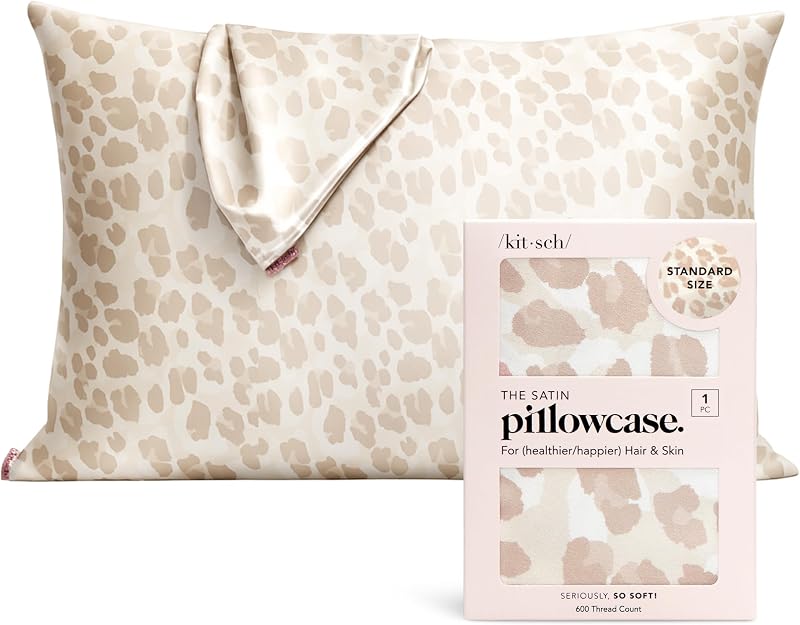 Kitsch Satin Pillowcase with Zipper Leopard 48x66 cm Standard Size
