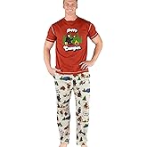 LazyOne Pajama Sets For Men, Short Sleeve Cotton Pajama Shirt and Pants with Funny Animal Prints, Comfy Pajamas For Men