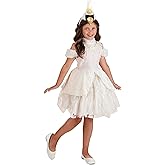 Girl's Swan Dress, Kid's Bird Costume for Halloween and Dress Up, Dress With Zipper With Faux Fur Collar