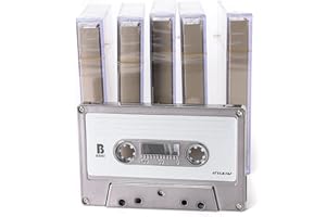FYDELITY Pewter Chrome Cassette Tape Blank Cassette Tapes for Recording Blank Audio Tapes Clear Audio Cassette Tape Colored Cassettes Tapes Color Empty Cassette Tape Recordable Tapes-5 Pack 60 Minute