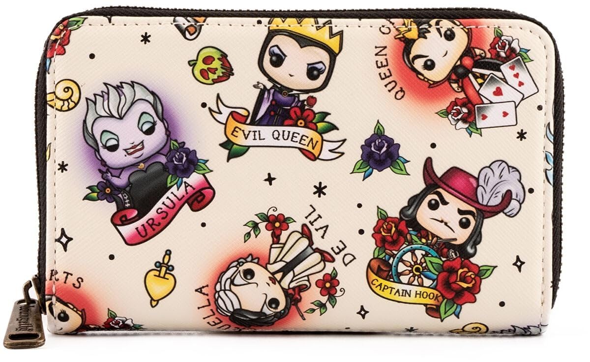 Loungefly Disney POP Wallet Villains Tattoo AOP Wallets