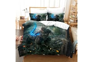 sonicpony Duvet Cover Set Twin Full Size Dinosaur Comforter Cover Bedding Set 3D Cartoon Printing Microfiber 1 Piece Quilt Cover with Zipper Closure 2 Pieces Pillow Shames No Comforter (Dino34, Twin)