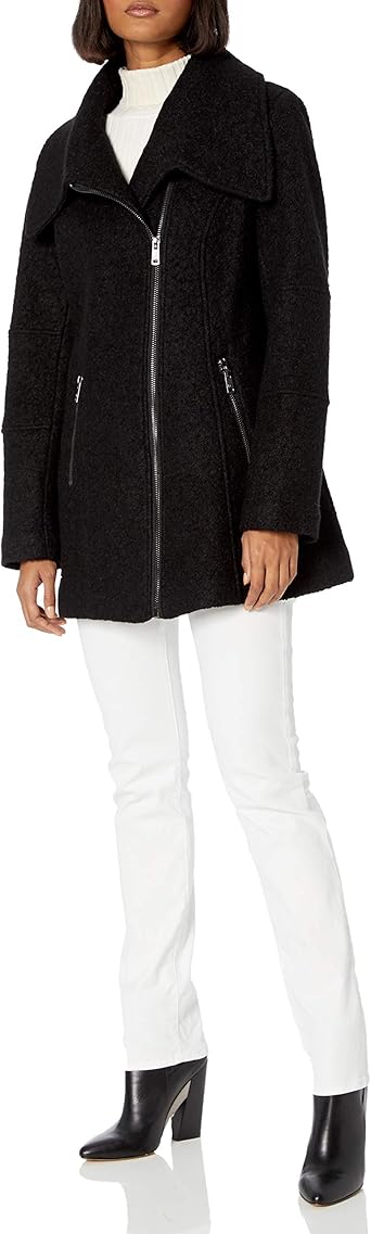 kenneth cole asymmetrical belted maxi wool coat