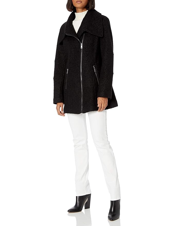 boucle swing coat