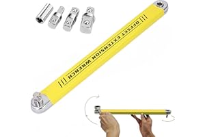 Impact Ready Offset Extension Wrench Tight Reach Extension Wrench Set with 1/2" 1/4" and 3/8" Square Drive Adapters Universal