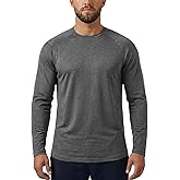 Zengjo Mens Athletic Shirts Long Sleeve Midweight Thermal Running Baselayer Moisture Wicking
