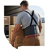 Ultra-Support Work Back Brace for Men and Women [Upgrade Superior Lumbar support] Relieve Lower Back Pain for Construction, Warehouse Work, Lifting, and Heavy-duty Tasks. (Durable Wider Velcro)