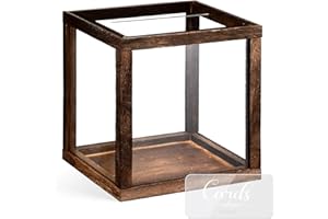 Menkxi Acrylic Wedding Card Box with Sign 10 x 10 x 8.5 Large Card Box Clear Money Holder with Slot for Wedding Letter Envelope Reception Bridal Baby Shower Sweet 16 Birthday Party(Rustic Brown,Wood)