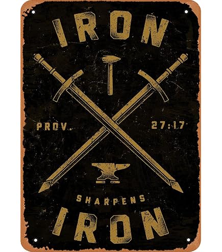 T-shirt Homme "Iron Sharpens Iron" Avec Croix Dans Le Dos - Manches Longues - Coupe Classique - Coton - Message Chrétien Sportif