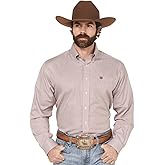 Cinch Men's Pink Tencel Long Sleeve Button Shirt