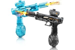 Biyrly Electric Water Gun for Adults Kids,Full Automatic Electric Squirt Gun 28-32 FT Range Water Pistol Blaster Soaker,Water Playing Toys for Outdoor Yard Beach Pool(Black+Blue)