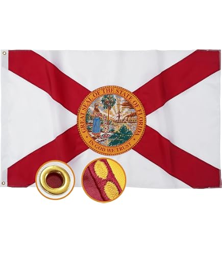 Florida State Flag 2x3 Outdoor – Double Sided, Heavy Duty Polyester, 4 Rows Stitched, 2 Brass Grommets