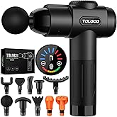 TOLOCO Massage Gun, Deep Tissue Back Massage for Athletes for Pain Relief, Percussion Massager with 10 Massages Heads & Silent Brushless Motor, Valentines Day Gifts for Him Her, Black