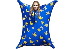 KreyNa Sensory Body Sock for Kids, 56" x 28" Full Body Sock Sensory Sack Glow in the Dark for 9-12 Autistic Children, Good for Height: 52"-61" Large, Blue