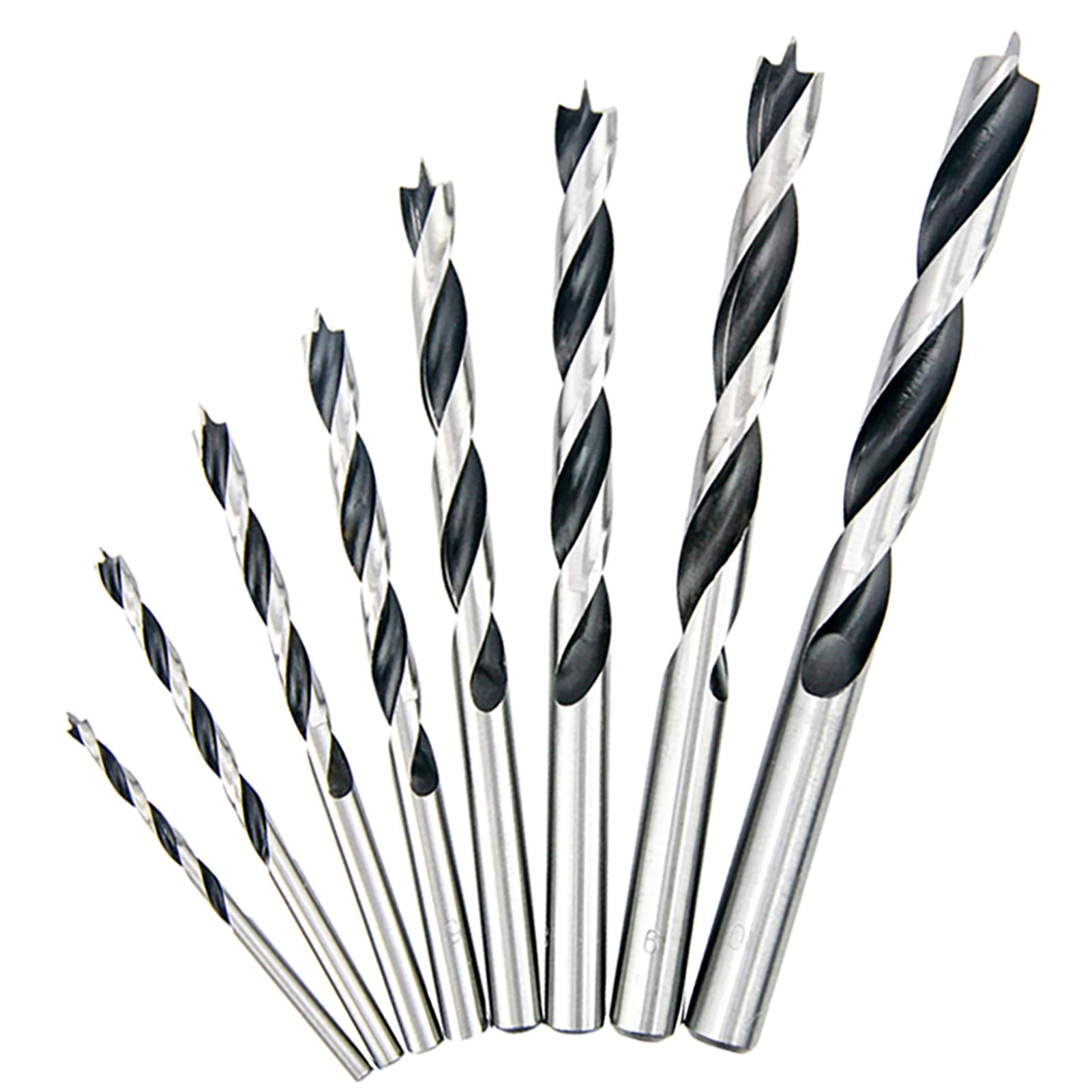 NORTOOLS Brad Point Wood Drill Bit Set 8 PCS HCS Wooden Drills for Woodworking DIY Lover Carpenter 3-10mm