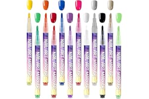 12 Colors Nails Art Pens, Nail Polish Art Markers For Kids, 3D Nail Markers, Quick Drying Nails Arts Acrylic Paint Point Dott