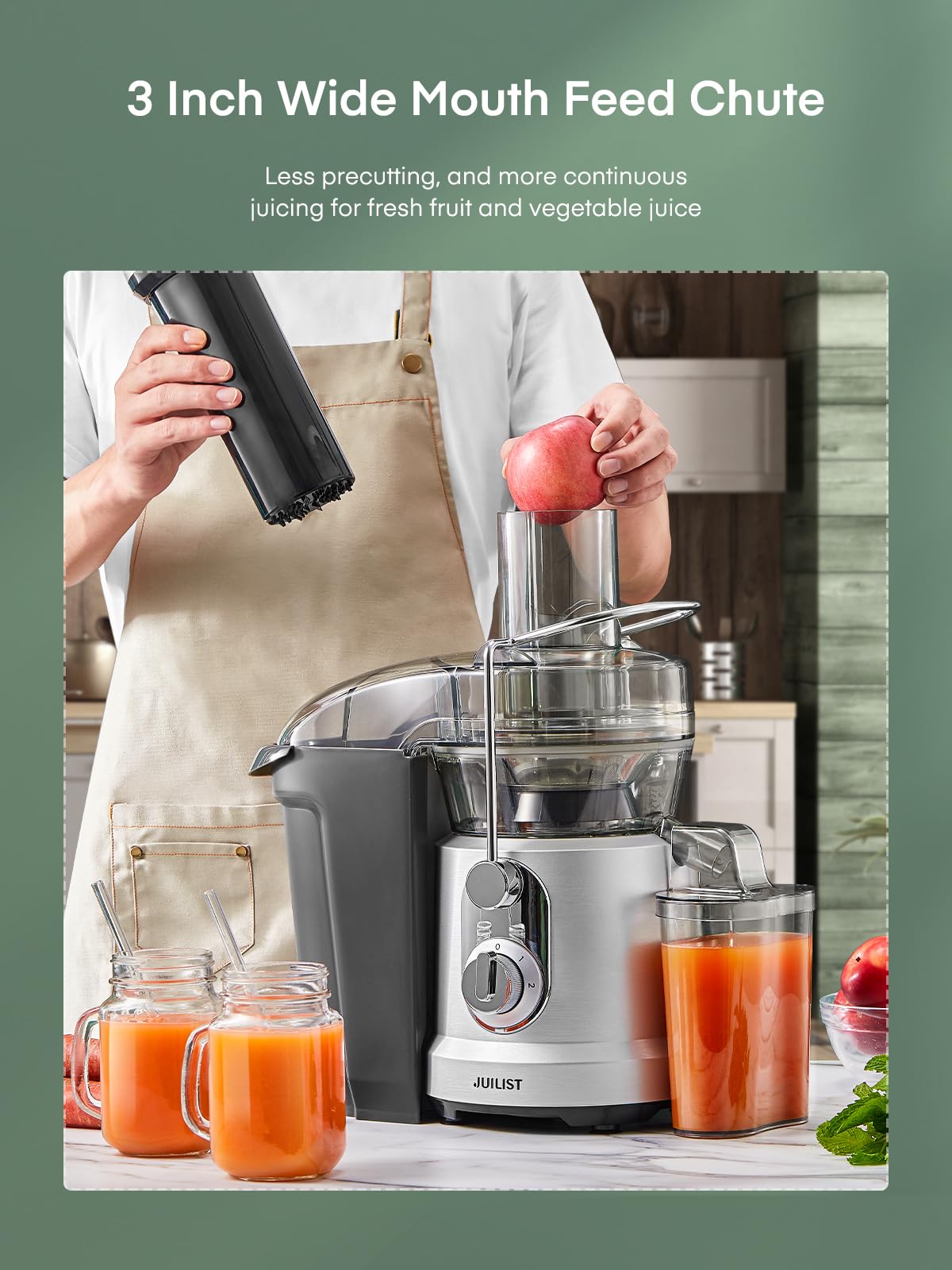 1300W Juicer Machines, Juilist Powerful Juice Extractor Machine with 3.2