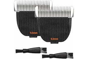 ZZYZSFUS 2 Pack Dog Grooming Replacement Blade Compatible with Oneisall Low Noise Dog Clippers, Dog Hair Vacuum Clipper Made of Ceramic Blade & Stainless Steel Blade Size9.5mm