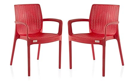 varmora Designer Esquire Chair red Color Set of 2