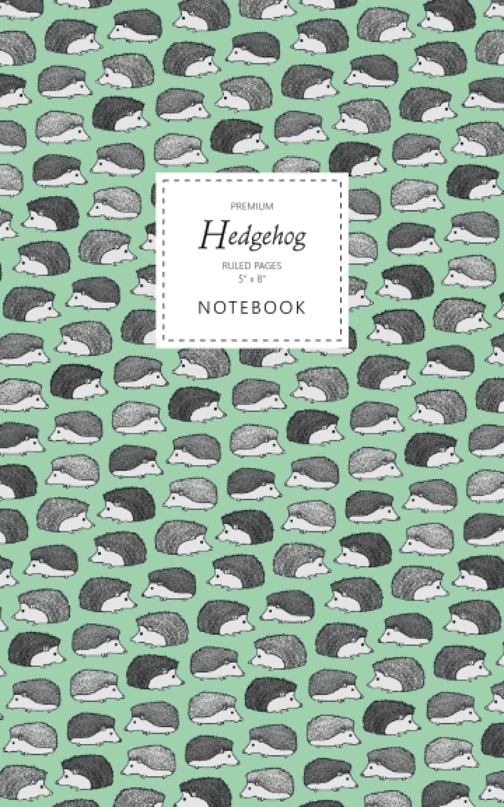 Hedgehog Notebook - Ruled Pages - 5x8 - Premium: (Green Edition) Fun notebook 96 ruled/lined pages (5x8 inches / 12.7x20.3cm / Junior Legal Pad / Nearly A5)