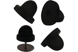 MONOCHEF 50pcs PVC Rubber Pin Backs Butterfly Clutch Backings Pin Cap Keepers Replacement for Uniform Badges Comfort Fit Tie Tack Lapel Pin Backing Holder Clasp, Black