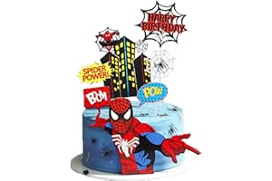 KAREENA ChicRosa Spiderman Birthday Cake Topper Supplier Spiderman Cup Cake Topper for Kids Birthday Cake Decorations
