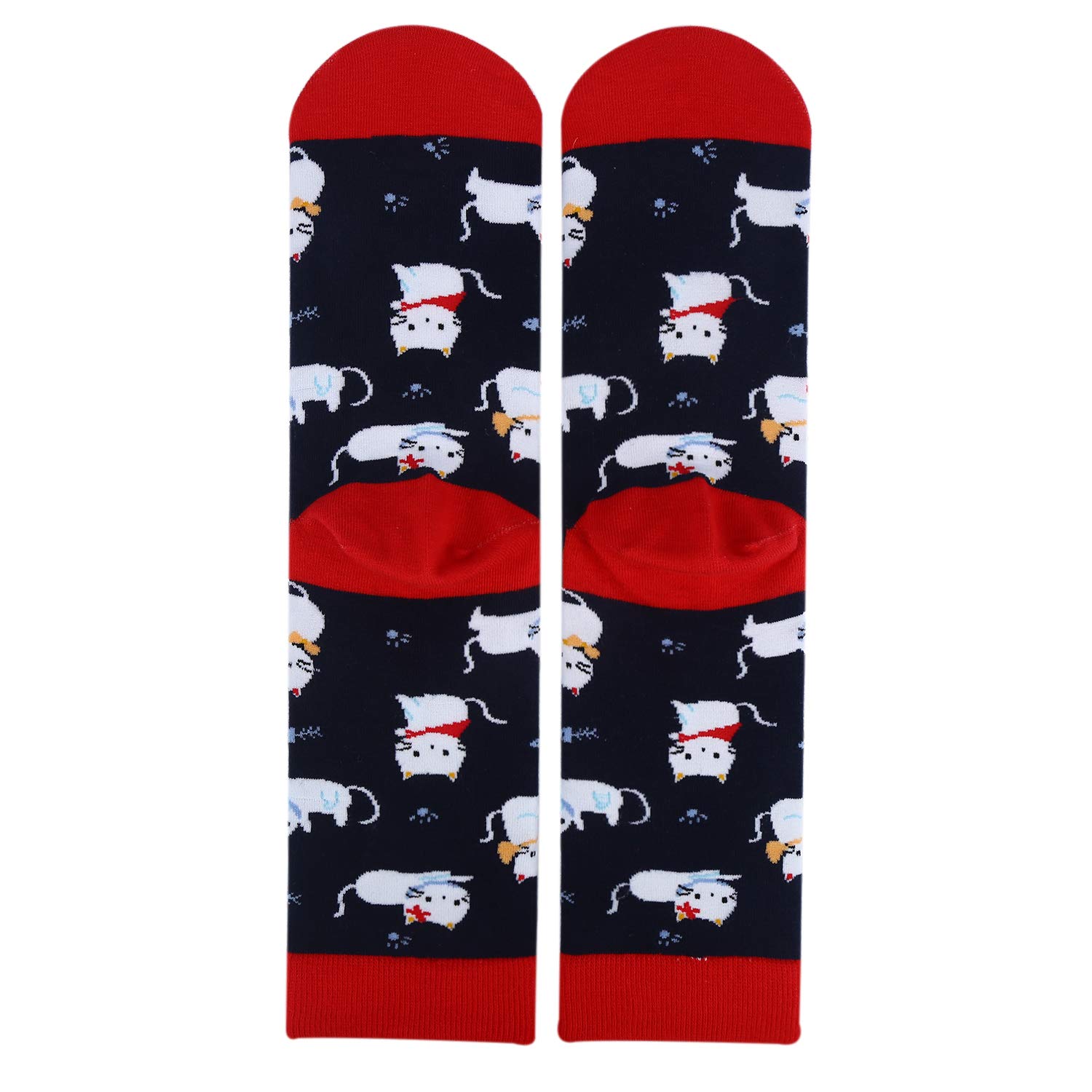 Womens Novelty Crew Socks Crazy Funny Dogs Cats Casual Cute Animal Cotton Socks