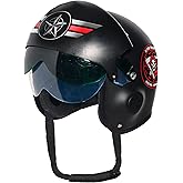 UNDERWRAPS Fighter Pilot Helmet - Stealth Fighter Helmet Costume Accessory for Men, Women and Men, Two Tinted Visors for Halloween, One Size