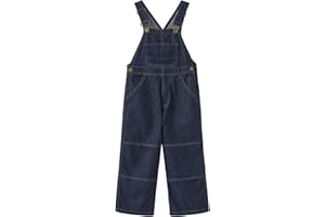 GRANDWISH Girls Denim Bib Overalls, Girl Relaxed Fit Straight Leg Jean Overall with Adjustable Strap, Size 5-14