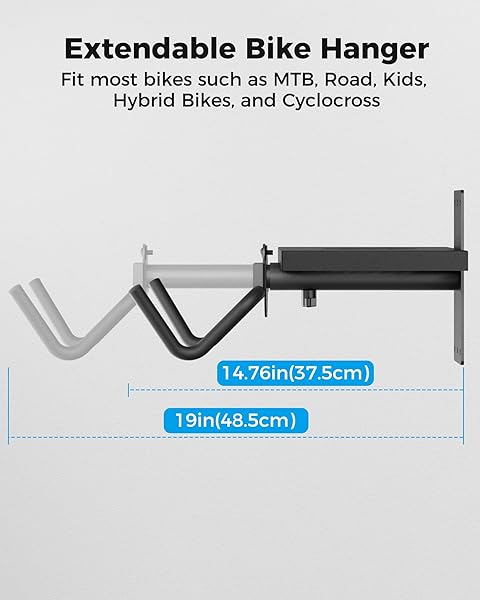JIVAJOT BIKE WALL MOUNT, BIKE RACK GARAGE HANGER, BIKE HANGING SHELF, STORE YOUR HELMET AND BIKE, FOR GARAGE AND HOME, 2 PACK