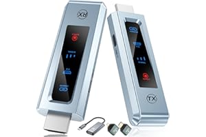 BRAIDOL Wireless HDMI Transmitter and Receiver, HD Extender Plug & Play Portable 2.4G/5G with LED Screen Wireless HDMI Kit for Streaming Video and Audio to Monitor from Laptop/PC/TV Box/Projector