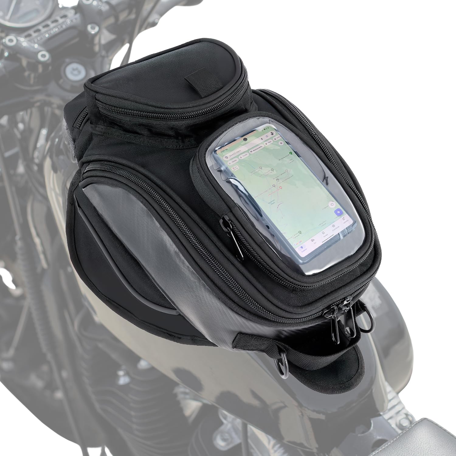 Photo 1 of Nomad Universal Magnetic Tank Bag for Motorcycles - Heavy Duty Black Gas Tank Pouch for Cruiser & Sportbike