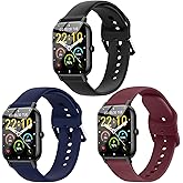SUGARJAR 3 Pack Bands Compatible with IDW13/IDW16/IDW19/IDW21/IDW25/IDW26 Smart Watch Band,22mm Soft Silicone Bands for Fitpolo/gloryfit/aeac/ENOMIR/Veryfit/Faweio IDW19 Smartwatch