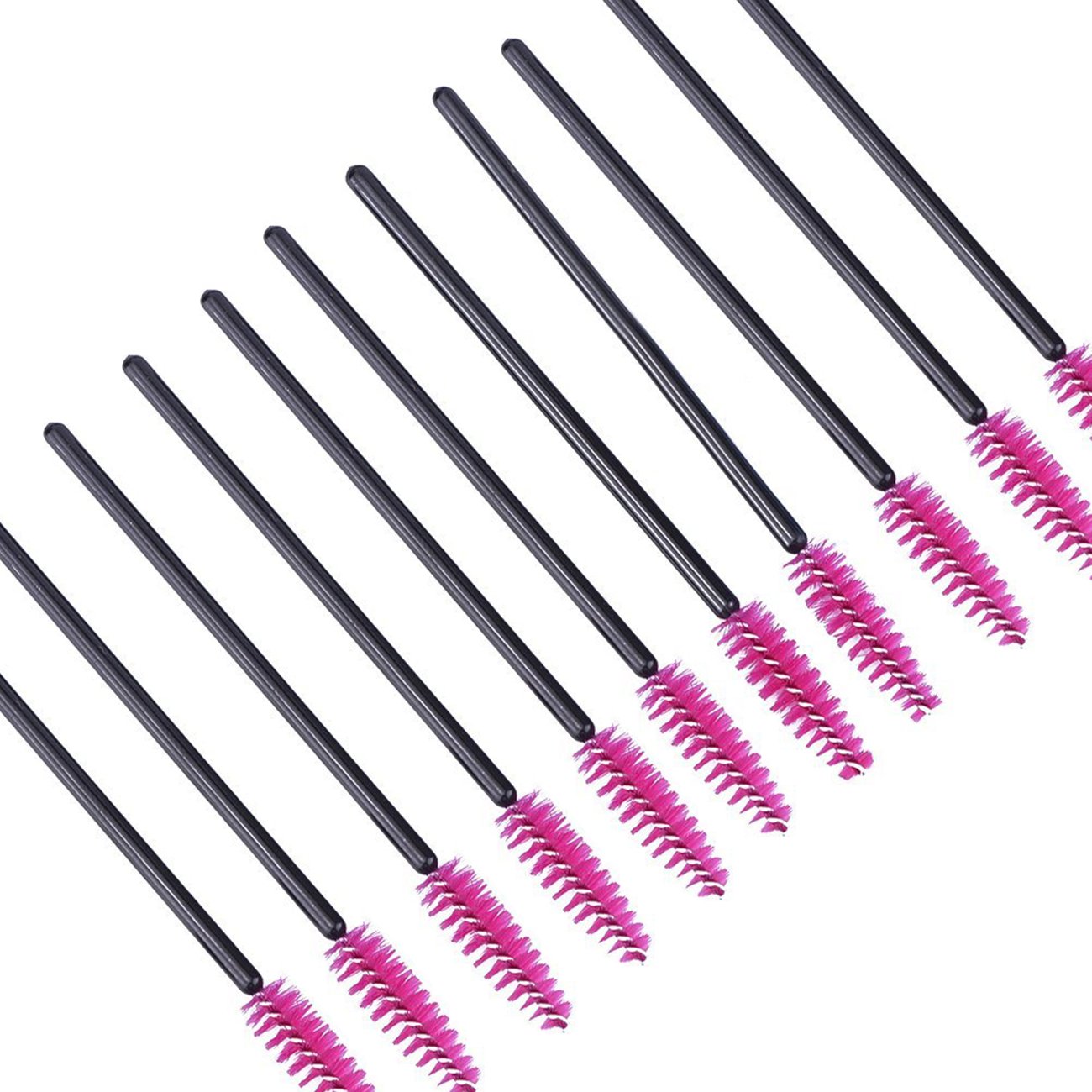 GoWorth 200 PCS Disposable Eyelash Mascara Brushes Makeup Brush Wands Applicator Makeup Kits(Rose Red & Black): Beauty