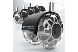 Office Chair Wheels, Universal 11x22mm Fit 2 Inch Caster Wheels Set of 5 for Hardwood Floors & Carpet, Smooth & Quiet Roulett