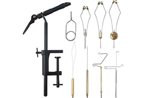 Fly Tying Tools Kit Fly Tying Vise Bobbin Holder Threader Bodkin Hackle Pliers Whip Finisher Scissors Dubbing Needle Fly Fish