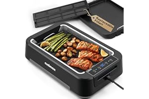 Electric Grill, CUSIMAX 1500W Smokeless Indoor Grill with Filter, Korean BBQ Grill with Non-stick Grill & Griddle Plate Remov