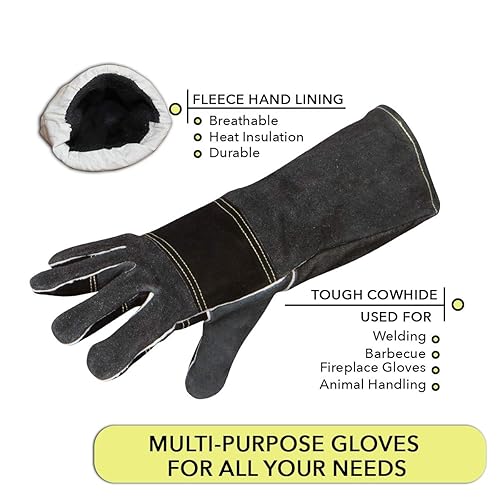 Welding Gloves with Heat Resistant Thread Fireplace Protective