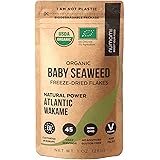 Organic Wakame Flakes - 1oz. Young Pure Seaweed Grown in North Atlantic. USDA Certified and Freeze-Dried Premium Quality. Sof