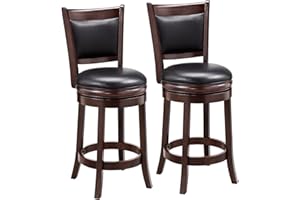 Ball & Cast Swivel Counter Height Barstool 24 Inch Seat Height Cappuccino Set of 2