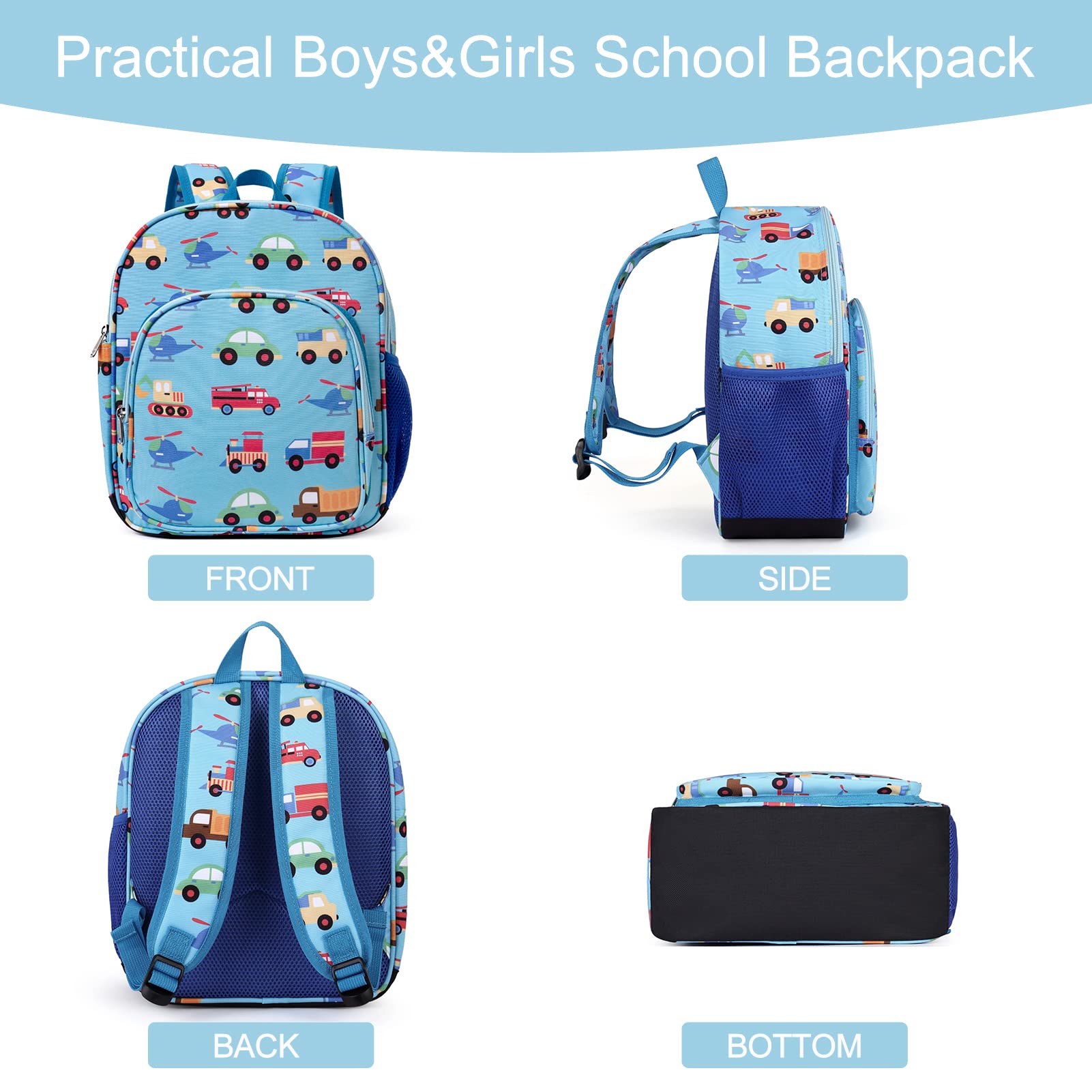 CLUCI Toddler Backpack for Boys Kids Backpacks Preschool Kindergarten Child Bookbag Travel Cute Daycare Bluey Backpack Cars