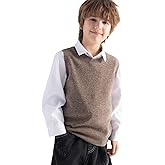 Chanyarn Boys and Girls 100% Merino Wool Sweater Vest Crewneck Sleeveless 2025 Fall Winter Cable Top Knitted Pullover Vest